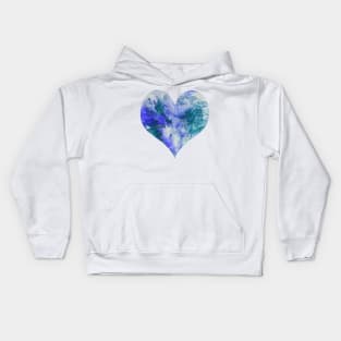 Splash Heart in Purple and Teal Kids Hoodie